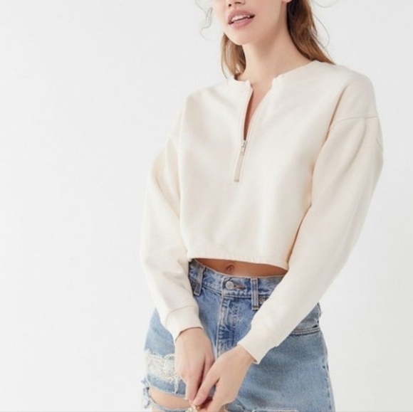 Urban Outfitters Uo Jackson Half Zip XS Cream - Picture 1 of 7